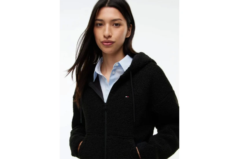 Tommy Jeans Teddy Fleece Hoody Ζακέτα Sherpa Γυναικεία (DW0DW23291 BDS)