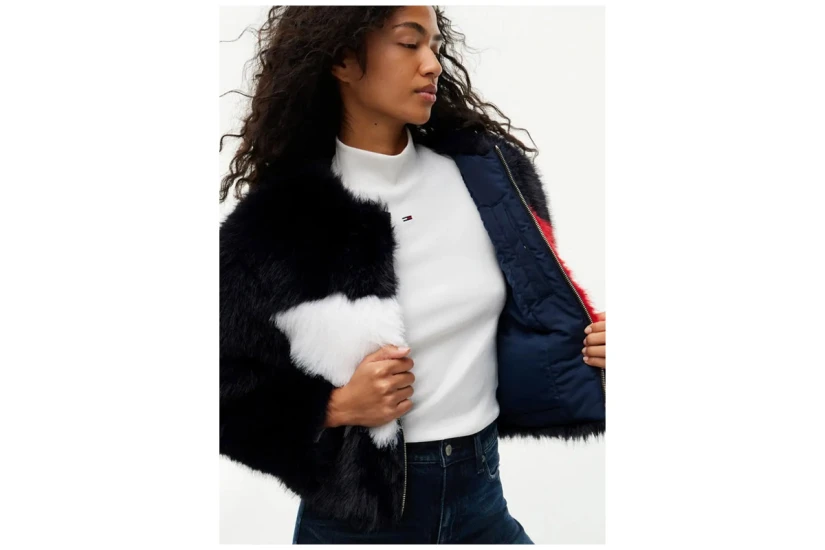 Tommy Jeans Flag Colour-Blocked Γουνάκι Συνθετικό Γυναικείο (DW0DW23428 C1G)