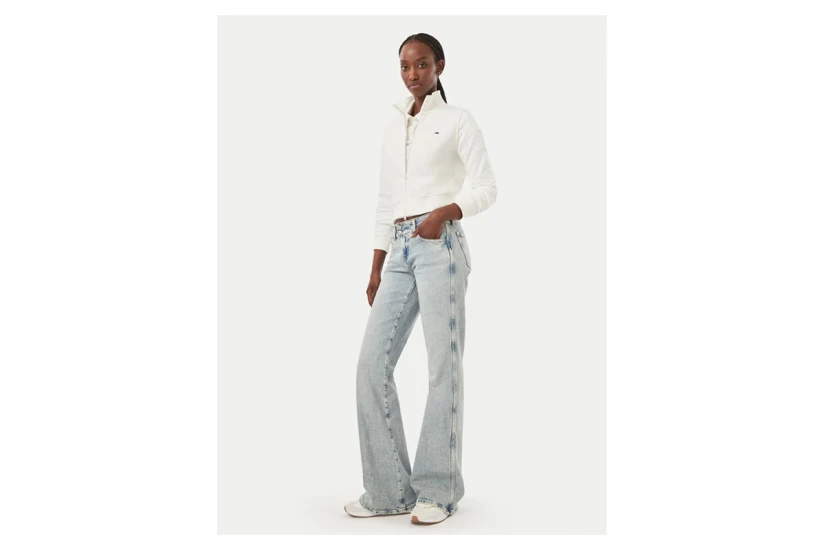 Tommy Jeans Funnel Neck Fitted Ζακέτα Βαμβακερή Γυναικεία (DW0DW23535 YBL)