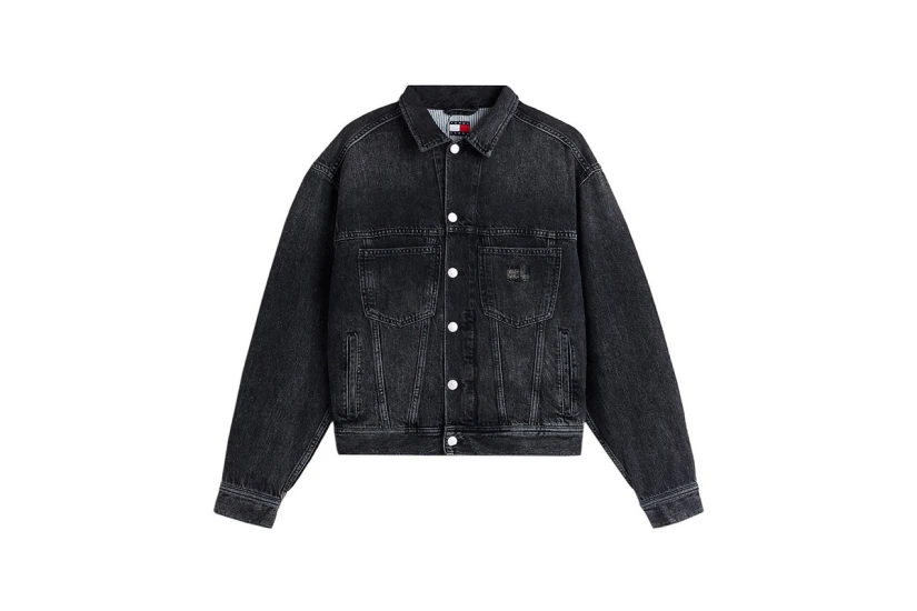 Tommy Jeans Back Rhinestone Logo Μπουφάν Τζιν Γυναικείο (DW0DW23574 1BZ)