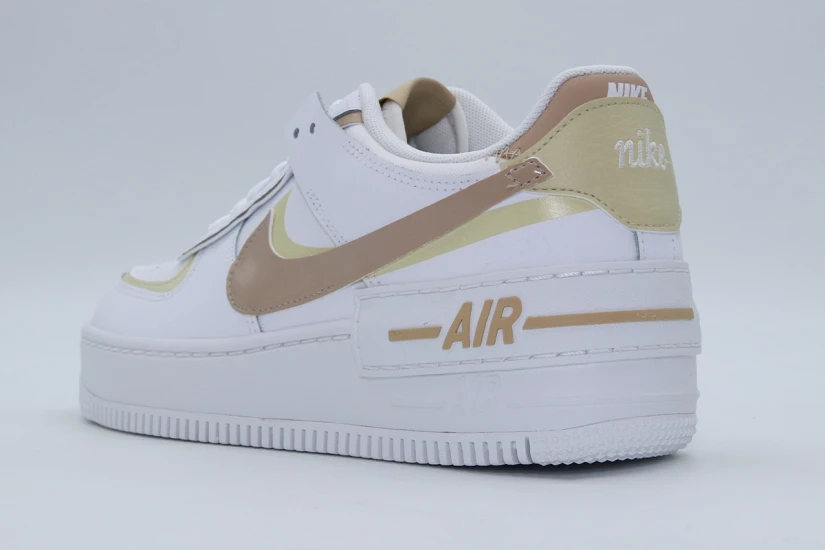 Nike Air Force 1 Shadow Sneakers Λευκά, Μπεζ, Χρυσά