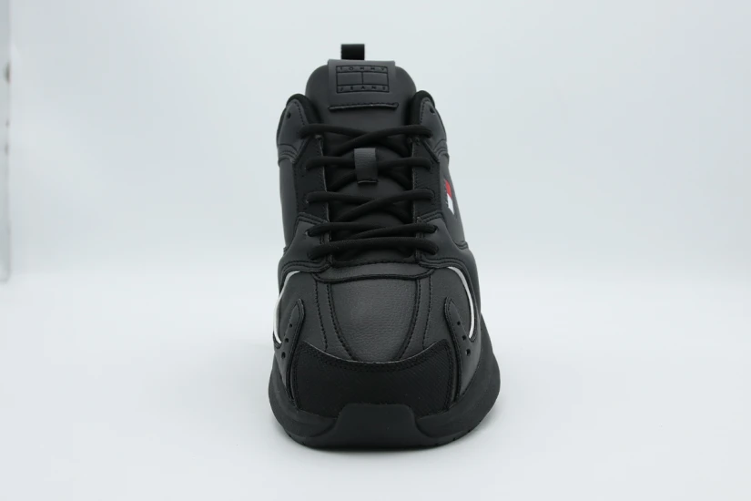 Tommy Jeans Leather Runner Ανδρικά Sneakers Μαύρα