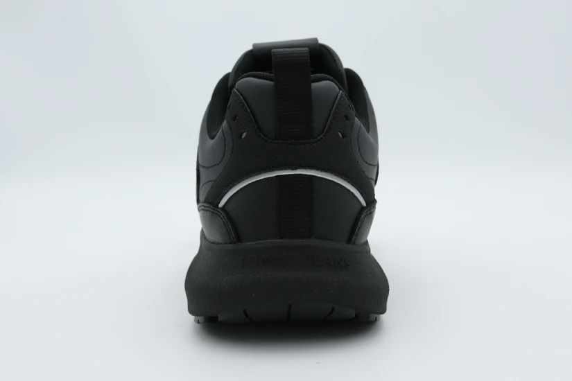 Tommy Jeans Leather Runner Ανδρικά Sneakers Μαύρα