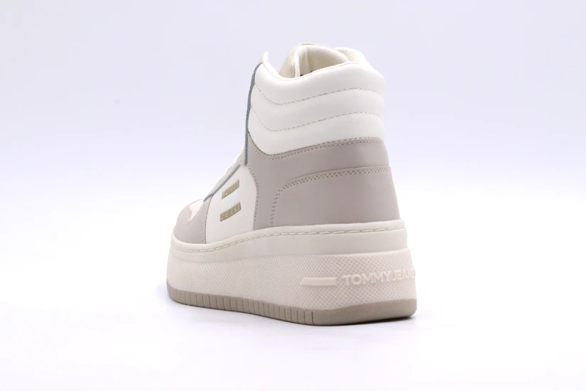 Tommy Jeans Retro Basket Γυναικεία Παπούτσια Μπεζ & Λευκά