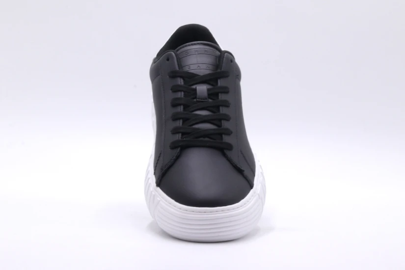Tommy Jeans Leather Δερμάτινα Γυναικεία Παπούτσια Μαύρα, Λευκά