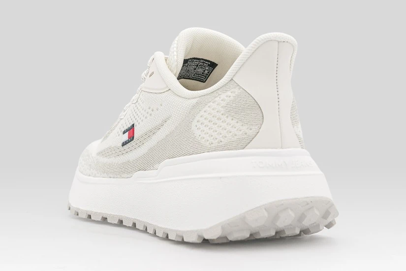Tommy Jeans Mesh Jacquard Knit Cleat Γυναικεία Sneakers Λευκά