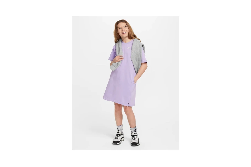 Nike Παιδικό Κοντομάνικο Φόρεμα Mini Λιλά