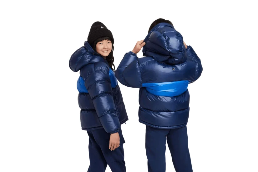Nike Παιδικό Puffer Μπουφάν με Κουκούλα Μπλε Σκούρο & Ρουά