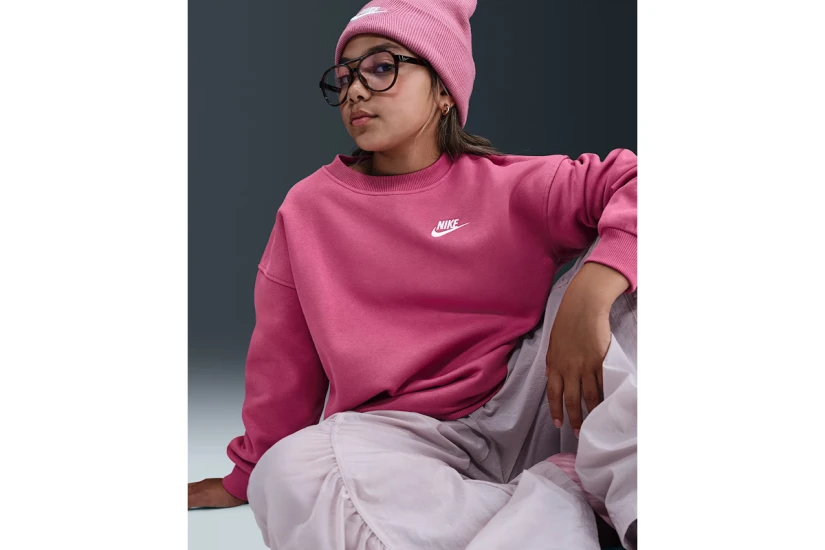 Nike Sportswear Club Fleece Παιδική Μακρυμάνικη Μπλούζα Βυσσινί