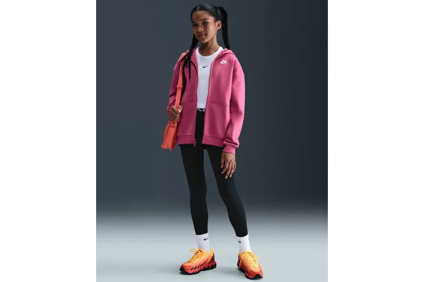 Nike Sportswear Club Fleece Παιδική Ζακέτα με Κουκούλα Βυσσινί