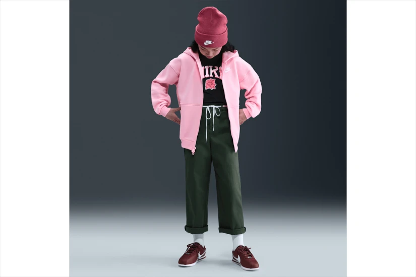 Nike Sportswear Club Fleece Παιδική Ζακέτα με Κουκούλα Ροζ