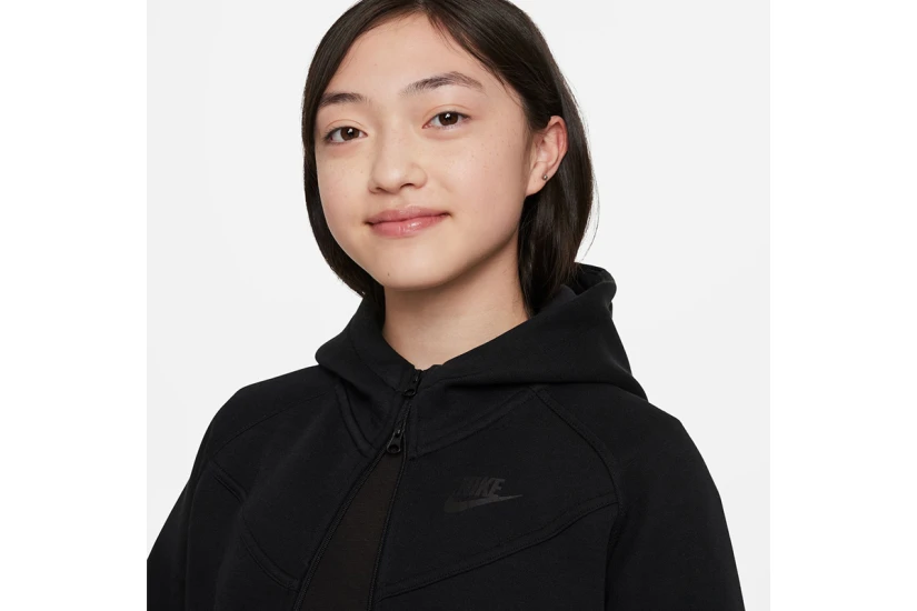 Nike Sportswear Tech Fleece Παιδική Ζακέτα με Κουκούλα Μαύρη