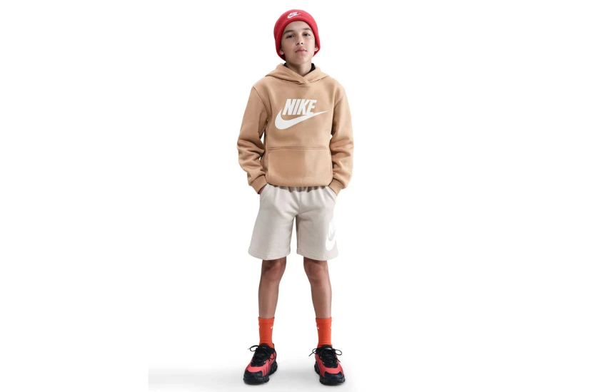 Nike Sportswear Club Fleece Παιδικό Φούτερ με Κουκούλα Μπεζ