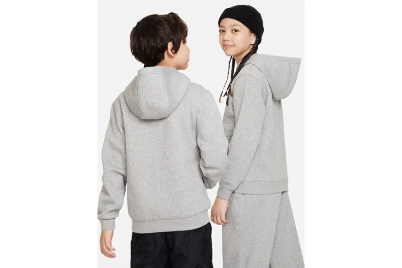 Nike Sportswear Club Fleece Παιδικό Φούτερ Με Κουκούλα Γκρι