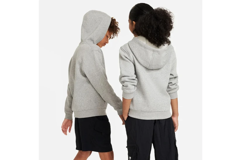 Nike Sportswear Club Fleece Παιδική Ζακέτα με Κουκούλα Γκρι