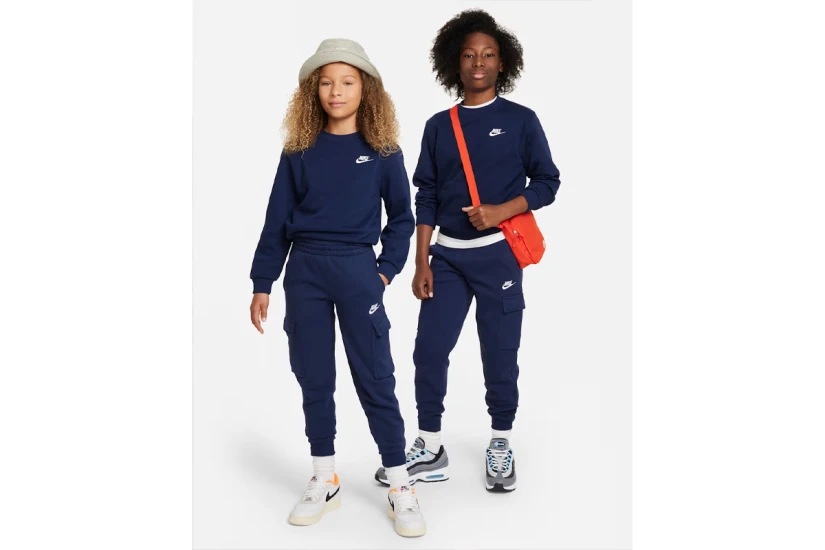 Nike Sportswear Club Fleece Παιδικό Φούτερ Με Κουκούλα Μπλε Σκούρο