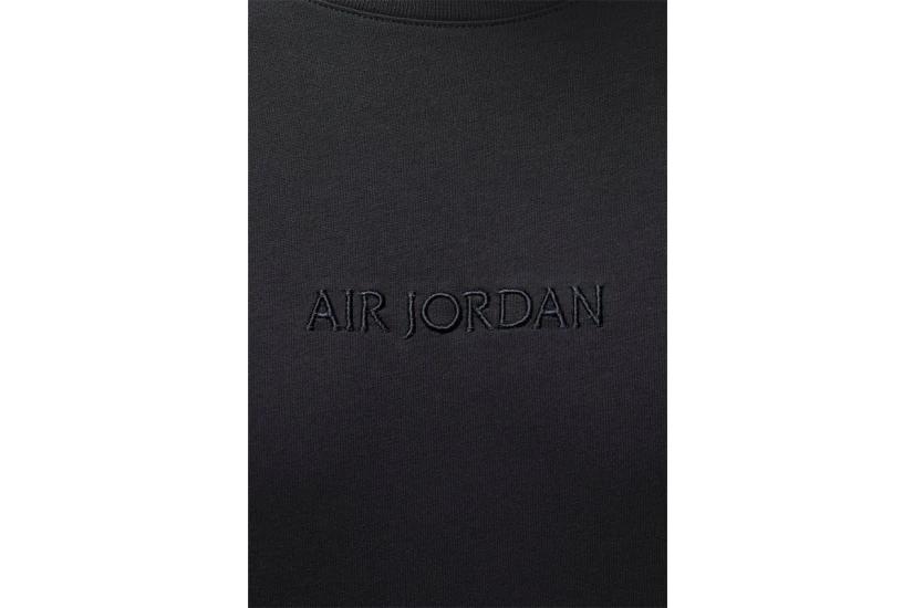 Jordan Wordmark Ανδρική Μακρυμάνικη Μπλούζα με Λαιμόκοψη Μαύρη