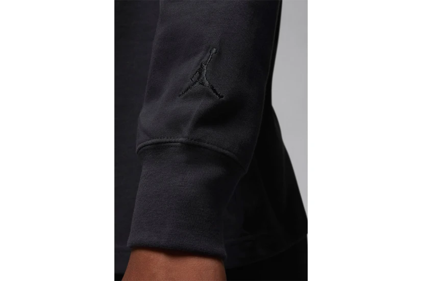 Jordan Wordmark Ανδρική Μακρυμάνικη Μπλούζα με Λαιμόκοψη Μαύρη