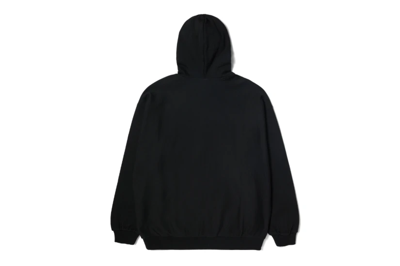 Huf Logo Applique Fleece Ανδρικό Φούτερ Με Κουκούλα Μαύρο