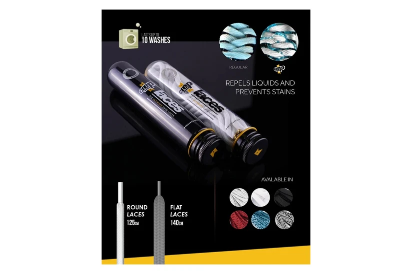 Crep Protect Pre-Treated Laces Ελαστικά Κορδόνια Μαύρα