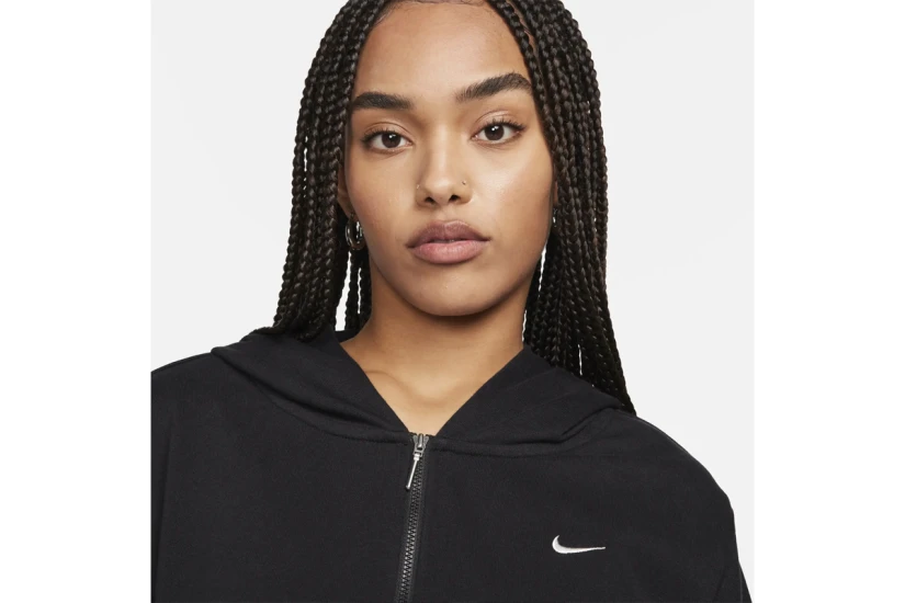 Nike Sportswear Chill Terry Γυναικεία Ζακέτα με Κουκούλα Μαύρη