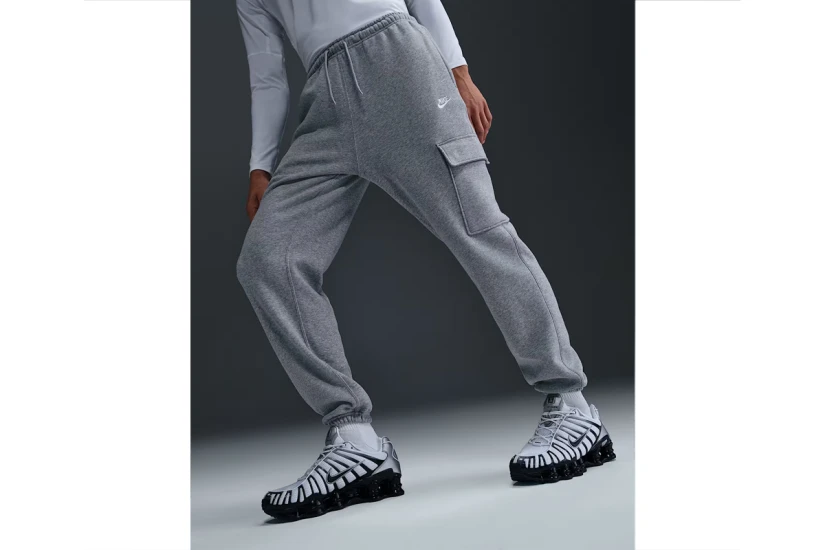 Nike Club Fleece Ανδρικό Παντελόνι Φόρμας Cargo Γκρι