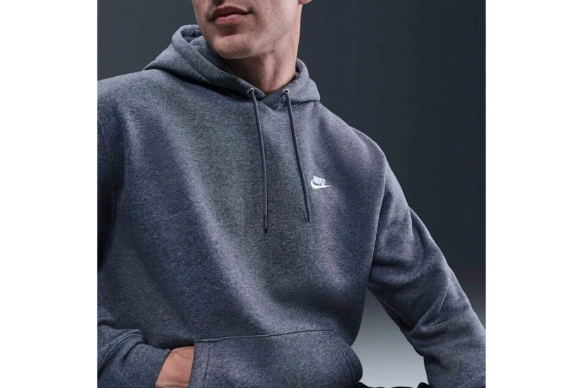 Nike Club Fleece Ανδρικό Φούτερ Με Κουκούλα Γκρι