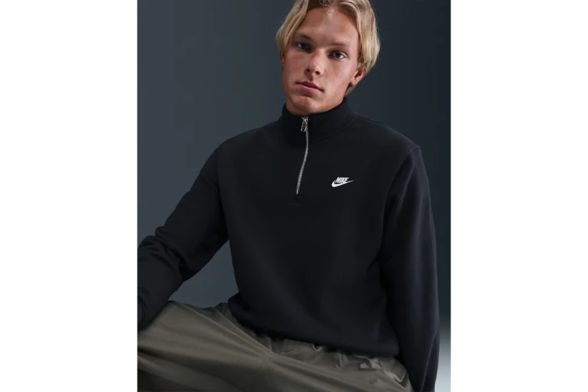 Nike Sportswear Club Fleece Ανδρική Μακρυμάνικη Μπλούζα Μαύρη