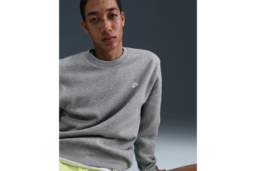 Nike Club Fleece Ανδρική Μακρυμάνικη Μπλούζα Γκρι