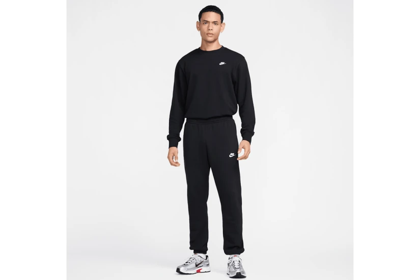 Nike Club French Terry Ανδρική Μακρυμάνικη Μπλούζα Μαύρη