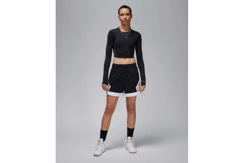 Jordan Sport Diamond Γυναικεία Μπασκετική Βερμούδα Μαύρη, Λευκή