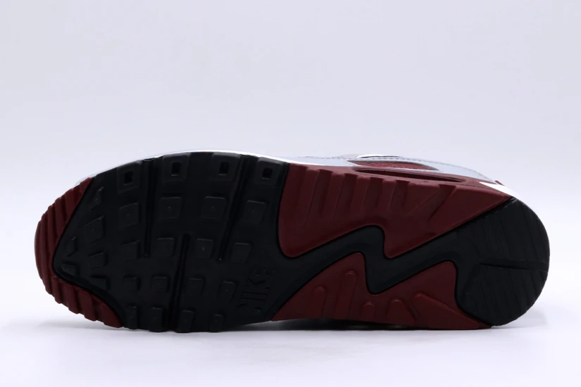 Nike Air Max 90 Ανδρικά Sneakers Λευκά, Γκρι, Μαύρα, Μπορντό