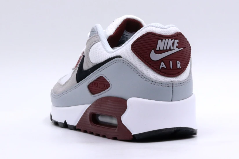 Nike Air Max 90 Ανδρικά Sneakers Λευκά, Γκρι, Μαύρα, Μπορντό