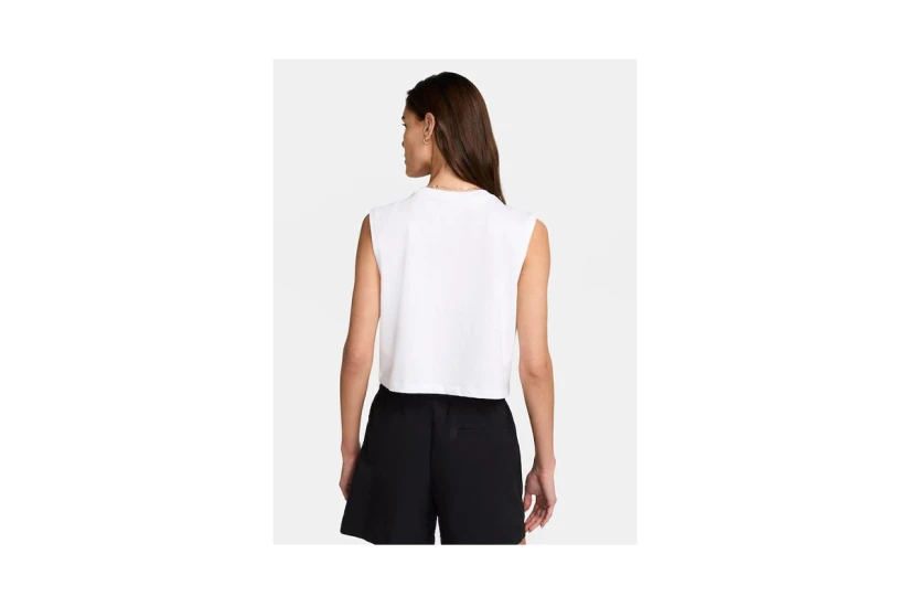 Nike Sportswear Club Γυναικεία Αμάνικη Crop Top Μπλούζα Λευκή