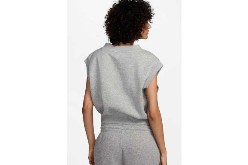 Nike Phoenix Fleece V-Neck Cropped Γυναικεία Αμάνικη Μπλούζα