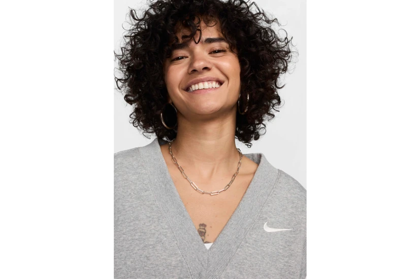 Nike Phoenix Fleece V-Neck Cropped Γυναικεία Αμάνικη Μπλούζα