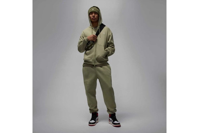 Jordan Brooklyn Fleece Ανδρικό Παντελόνι Φόρμας Χακί