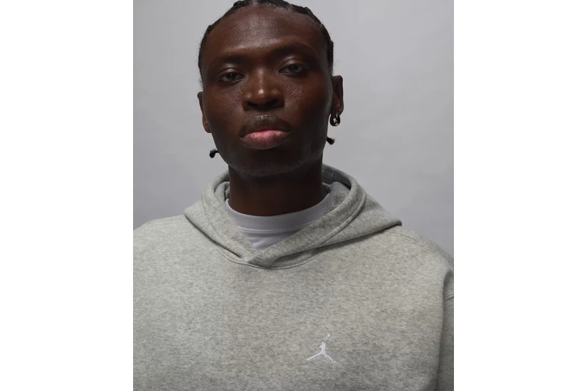 Jordan Brooklyn Fleece Ανδρικό Φούτερ με Κουκούλα Γκρι Ανοιχτό