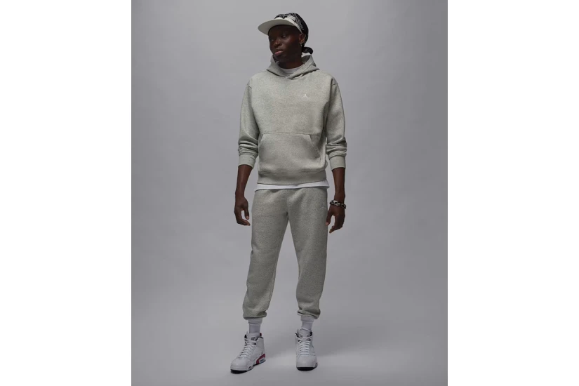 Jordan Brooklyn Fleece Ανδρικό Φούτερ με Κουκούλα Γκρι Ανοιχτό