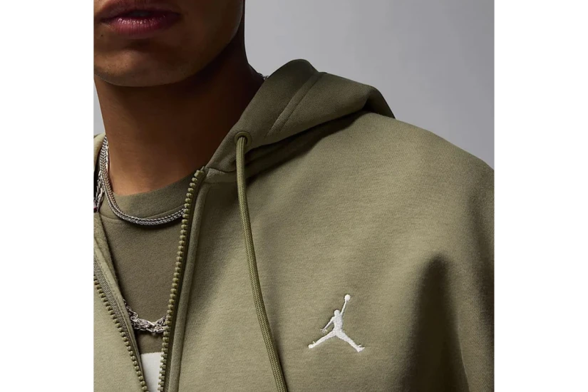 Jordan Brooklyn Fleece Ανδρική Ζακέτα με Κουκούλα Λαδί