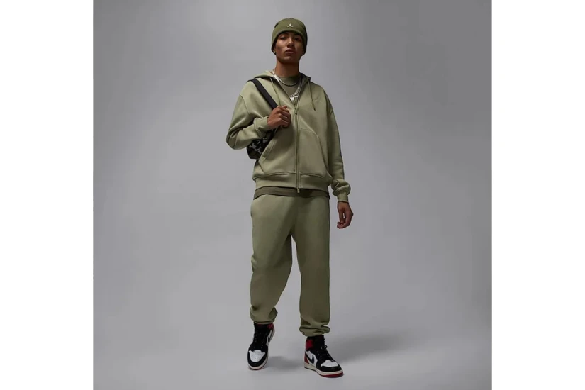 Jordan Brooklyn Fleece Ανδρική Ζακέτα με Κουκούλα Λαδί