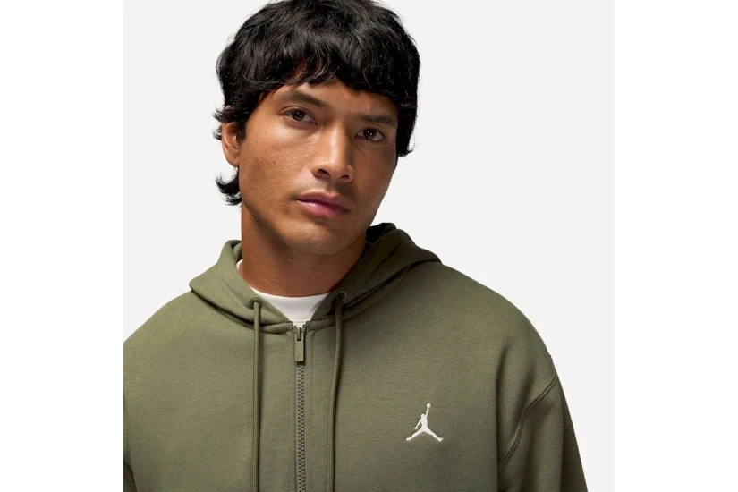 Jordan Brooklyn Fleece Ανδρική Ζακέτα με Κουκούλα Χακί