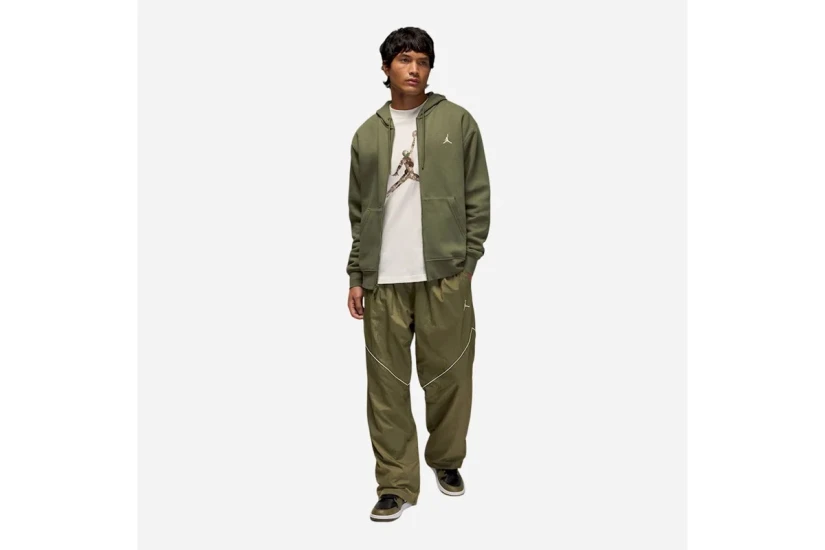 Jordan Brooklyn Fleece Ανδρική Ζακέτα με Κουκούλα Χακί