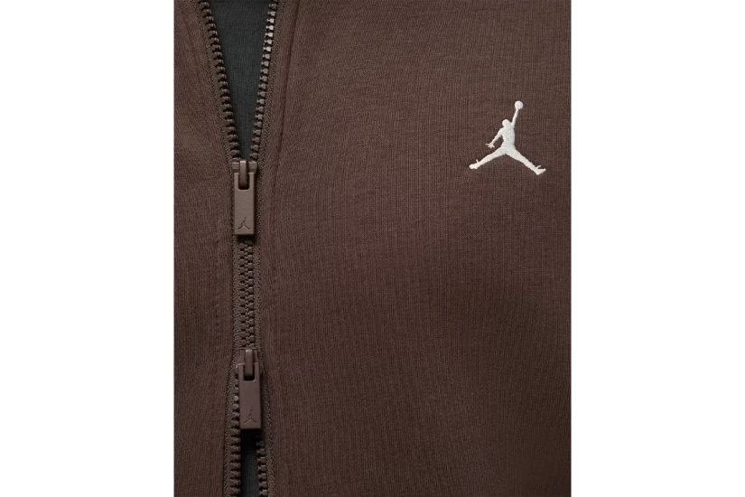 Jordan Brooklyn Fleece Ανδρική Ζακέτα με Κουκούλα Καφέ