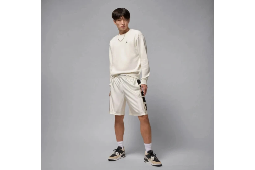 Jordan Brooklyn Fleece Ανδρική Μακρυμάνικη Μπλούζα Λευκή