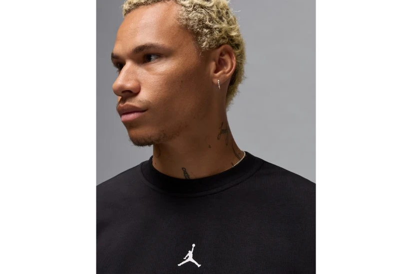 Jordan Sport Crossover Dri-FIT Ανδρική Μακρυμάνικη Μπλούζα με Λαιμόκοψη Μαύρη
