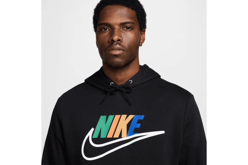 Nike Club Ανδρικό Φούτερ με Κουκούλα Μαύρο