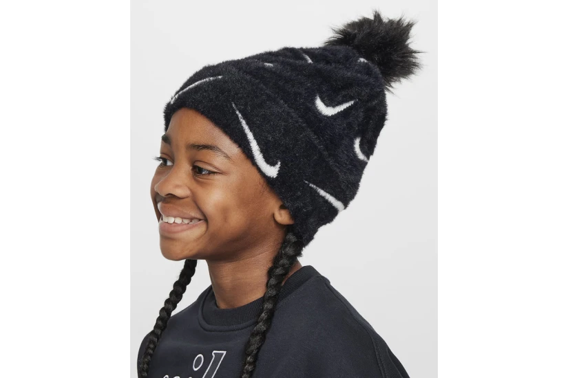 Nike Peak Παιδικό Χειμερινό Σκουφάκι Μαύρο, Λευκό