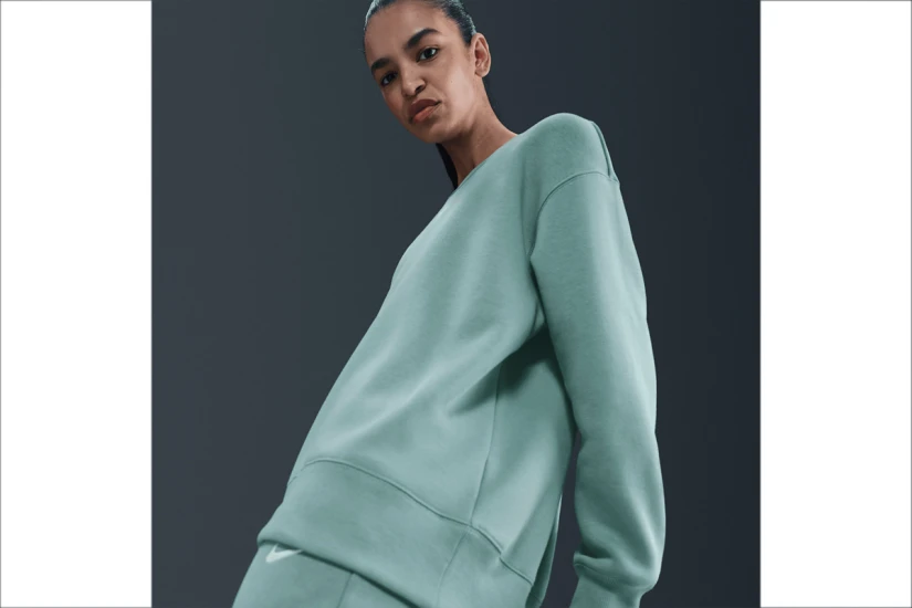 Nike Sportswear Phoenix Fleece Γυναικεία Μακρυμάνικη Μπλούζα Βεραμάν