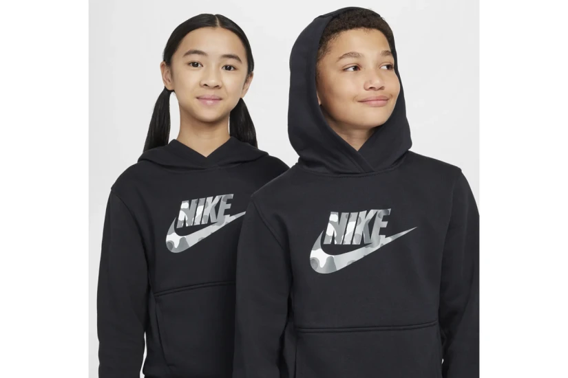 Nike Sportswear Club Fleece Παιδικό Φούτερ με Κουκούλα Μαύρο